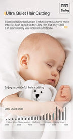 YRY Smart Vacuum Baby Hair Clipper, IPX7 Waterproof, Child Safe, 2 Isolated Motors, White