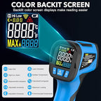 Infrared Thermometer Temperature Gun - TEMIRUP Non-Contact Digital Laser Thermometer Temp Gun with Thermocouple Probe for Industrial, Cooking, Griddle, Engine, HVAC, Adjustable Emissivity,-40℉~1202℉