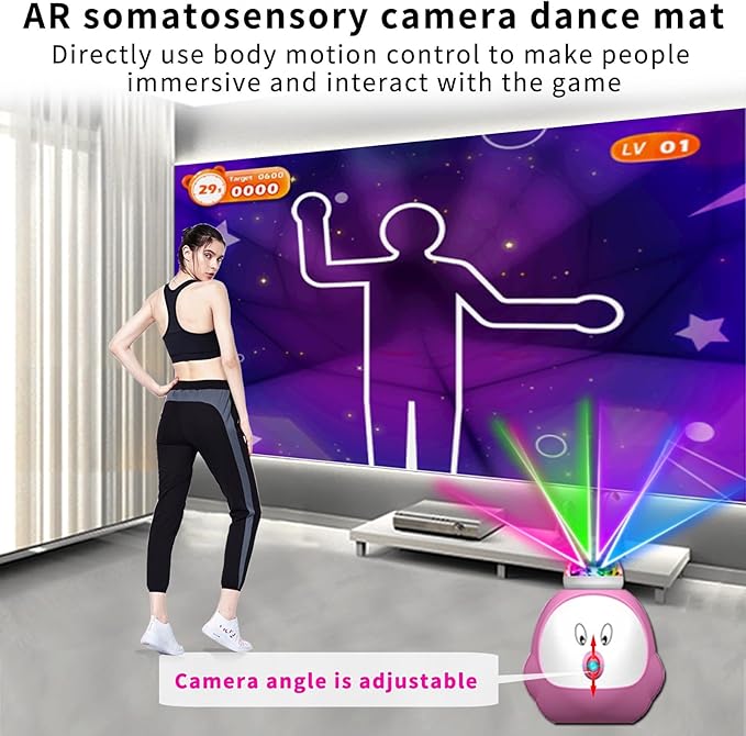 P-Ink Kids & Adults Dance Mat - Musical AR Game Mat with Camera for Kids, TV Game, Christmas & Birthday Gift for Girls & Boys