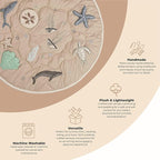 Crane Baby Activity Mat, Interactive Baby Play Mat for Boys and Girls, Sea Life, 36" x 36", Stimulating Baby Toys & Mirror, Infant Play Mat, Tummy Time Baby Floor Mat, Kids Play Mat, Tummy Time Mat