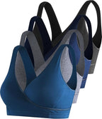 SUIEK 4 Pack Nursing Sleep Bra Maternity Bralette Cotton Breastfeeding Bras