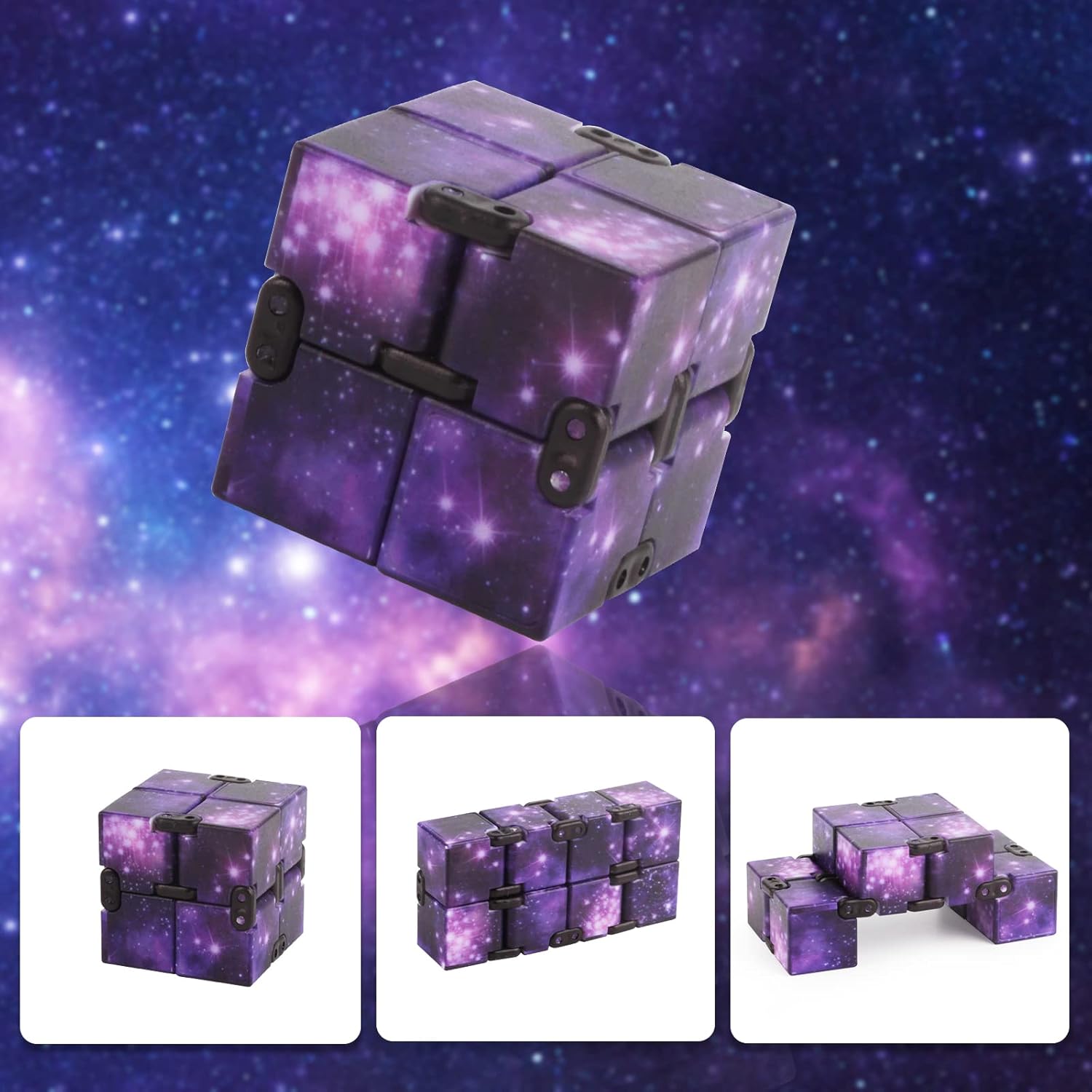 Fidget Infinity Cool Cube Toys: Fidget Toy Hand Held Magic Cubes Cool Stuff Gadgets Things Unique Birthday Gifts Boys Girls Kids Adults Anxiety Stress Relief Sensory Christmas Stocking Stuff Gift Toys