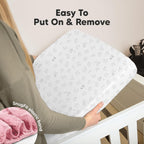 KeaBabies 2-Pack Organic Crib Sheets for Boys, Girls - 52x28 Fitted Crib Mattress Sheet Neutral, Breathable Jersey Cotton Cover for Baby Bed, Toddler Mattress, Soft & Cute Prints (ABC Land Rose)