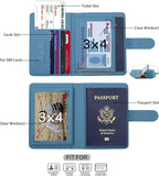 Melsbrinna Rfid Passport Holder for Travel women/Men, Cute Passport Wallet Rfid Blocking Card Slots, Rfid Passport Cover/CaseTravel Wallet, Passport Book Holder (1, Blue2)