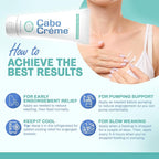 CaboCréme Cabbage Breast Cream for Tenderness & Engorgement Relief, Breastfeeding Weaning Support - Dry Up Breast Milk - Postpartum Essential - OB-GYN Created & Breastfeeding Mother-Approved - 2 oz