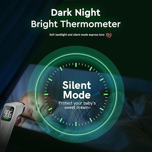 Touchless Thermometer for Adults and Kids, Fast Accurate Thermometer with Fever Alarm, 1S Reading & Silent Mode (LED-White)