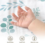 Baby Blankets for Boys Girls, Soft Nursery Minky Blankets with Muslin and Dotted Fleece Back 30x40 inches, Receiving Bed Quilt for Newborn, Infants, Toddlers (Leaf)