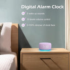 Buffbee Sound Machine & Alarm Clock 2-in-1, 0-100% Clock Face Brightness, Bottom Colored Light, Sleep Timer, Precise 30-Level Volume White Noise Machine, Digital Alarm Clocks for Bedrooms - Purple
