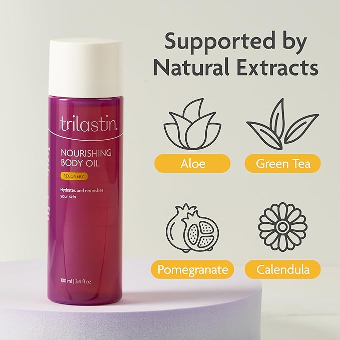 TriLASTIN Maternity 4oz Stretch Mark Cream & 3.4oz Nourishing Body Oil Bundle | Pregnancy Skincare Gift for First-Time Moms