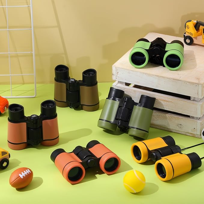 12 Pack Kid Binoculars Shockproof Mini Compact Binoculars Toys for Girls Boys Small Folding Telescope for Bird Watching Educational Learning Camping Birthday Gifts
