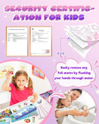 Baobrava Foil Art Fun Kit for Kids - DIY Toy Unicorn Princess Foil Art Craft Activity for Kids, Foam Stickers Fun Craft Kits & Supplies, Creative Christmas Birthday Gifts Travel Toys for 4 and Up