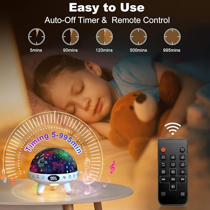 YACHANCE Unicorn Gifts Toys for 1-12 Year Old Girls.Unicorn Night Light Projector for Girls.Kids White Noise Machine with Baby Night Light.Unicorn Bedroom Decor for Girls.Sound Machine with 29 Sounds