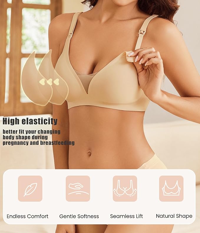 Avidlove Nursing Bras for Breastfeeding Seamless Ultra Comfort Pregnancy Maternity Wireless Bralette