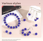 105pcs 10mm Rhinestone Beads for Jewelry Making, Dark Blue Shiny Round Disco Ball Beads Bulk, Sparkle Crystal Clay Christmas for Bracelet Baseball Necklace Earring Crafting and DIY