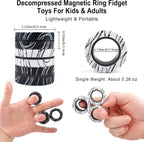 3Pcs Magnetic Rings Fidget Toys for Teens, Adults&Kids|Fidget Pack Under 10 Dollars|ADHD Fidget Toy Pack for Anxiety Relief,Coolest Gifts for Teen Boys,Birthday Gifts for 8 9 10 11+ Year Old Boy&Girl
