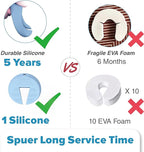 Door Pinch Guard and Door Slam Stopper, Durable Silicone Door Finger Pinch Guard, Prevents Finger Pinch Injuries, Slamming Doors, Door Safety for Kids, 4 Packs Blue Upgraded.