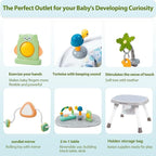 Time Followers® 6-in-1 Baby Activity Center | Jumpers and Bouncers | 4 Stage Grow Stationary Standing Toddler Play Table | Shower Gift | Infant Essential for Baby Ages 6-36Month (Beige)