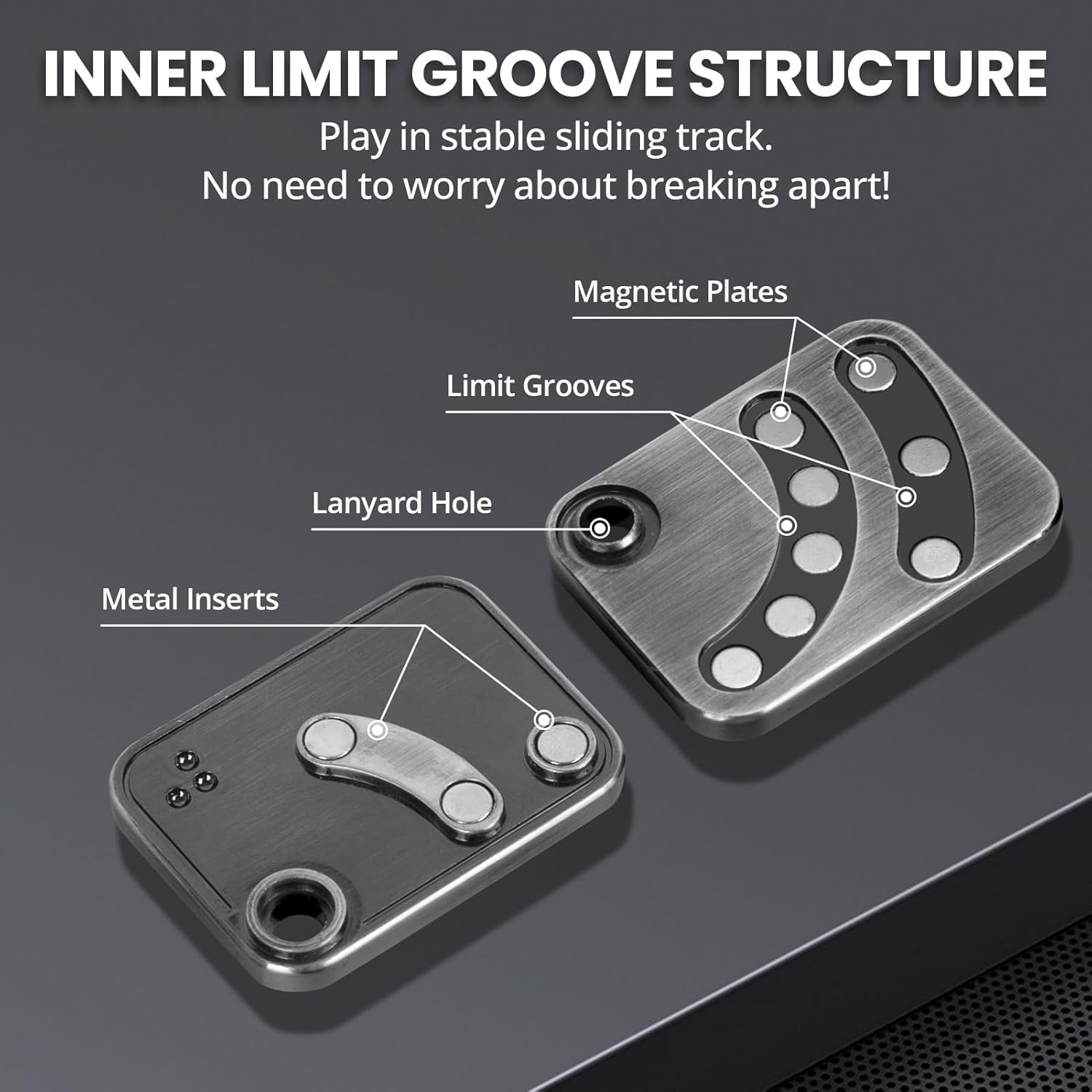 EDCFANS Fidget Sliders, Metal Fidget Toys Adults, Magnet Fidget Toys for Anxiety ADHD, EDC Fidgets Push Poker Card, Stress Relief Desk Toys for Office, Cool Gadgets Gifts for Teens Men