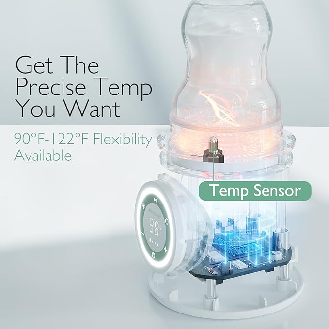 Momcozy Portable Bottle Warmer for Travel, Double Leak-Proof Travel Bottle Warmer with Fast Heating, Safety Material Baby Bottle Warmer for Dr. Brown, Philips Avent, Medela, Tommee Tippee, Comotomo