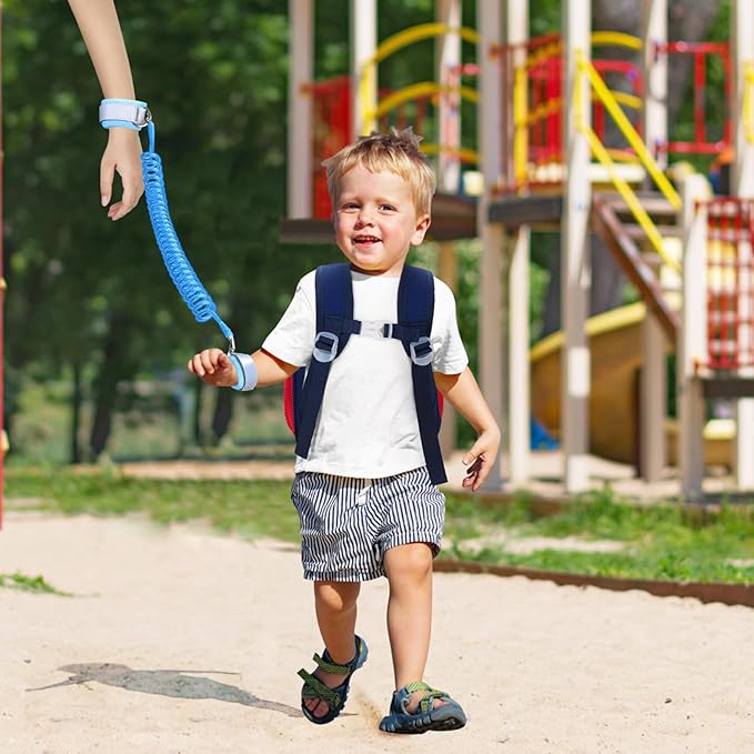 Accmor Toddler Backpack Leash with Anti Lost Wrist Link, Cute Dinosaur Kids Backpacks for Boys Aged 1-3, Mini Baby Bag Tether Walking Harness Wristband Keep Child Close Rope Rein for Travel Outdoor