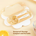 Toddler Forks and Spoons Set with travel case, Kids utensils for self-feeding bendable handle,Safe silicone Children Spoon and Fork,Toddler utensils,Silicone Grip and PPSU Head, Aged 6M+