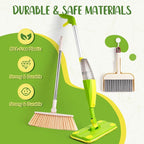 Kids Cleaning Toy Set,Mini Spray Mop Montessori Toys Pretend Play Cleaning Tool for Toddlers with Spray Mop & Kids Broom Dustpan Set Cleaning Toys Gift for Toddlers Girls Boys Age 3+