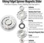 FREELOVE Metal Fidget Spinner Magnetic Slider, Spinning Haptic Clicker, Heavy Stainless Steel Spin Clicky, Small Round Gear Click Gyro, Premium Silent Bearing, Adults Anxiety Cool, Nuc Silver