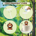 22PCS Safari Animal Cake Toppers & Wild One Birthday Decorations - Jungle Cake Topper with Leaves for Animal Themed Birthday Party Decorations, Safari Cake Decorations for Zoo Theme Cakes Accessories