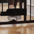Ingenuity Easy Open Baby Gate & Dog Gate, Hands-Free Open Patent-Pending Foot Pedal, 27.5"-52" Wide, 28" Tall, Hardware or Pressure Mounted, Install in Doorway, Bottom of Stairs, or Wall - Espresso