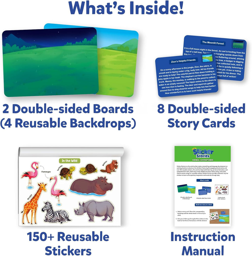 Skillmatics Activity Kit - Creative Storytelling & Skill Building with 150+ Reusable Stickers, Educational, Mess-Free Fun, Preschool & Kindergarten Toy, Gifts for Kids Ages 3, 4, 5, 6, 7