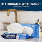 Cottonelle Fresh Feel Flushable Wet Wipes, Adult Wet Wipes, 8 Flip-Top Packs, 42 Wipes Per Pack (336 Total Wipes), Packaging May Vary