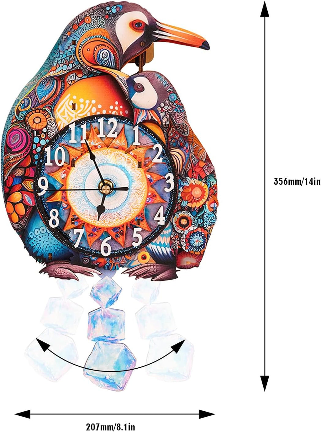 3D Puzzles for Adults Clock-Penguin Family Design Model Kit-Mechanical DIY Pendulum Clock with Arabic Numerals-Desk Home Office Decor Personalized Gift for DIY Lovers