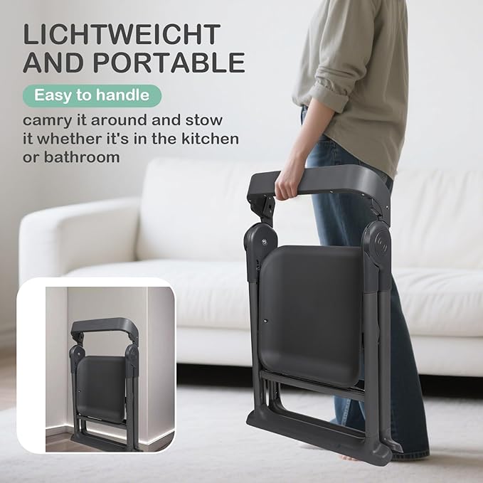 6-in-1 Baby High Chair, Convertible Highchair for Babies to Toddlers, Step Stool for Dining Time, Foldable & Easy Clean, Space-Saving Design, Adjustable, Navy Blue