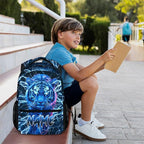 Boys School Backpack, Personalized Tiger Backpacks with Name for Kids Kindergarten Primary Senior Middle, 17 Inch Durable Personalized Cool Lightning Bookbag for School