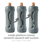 Subo Baby Food Bottle Starter Set | No Mess Baby Toddler Self Feeder | Squeeze Free Design for Purees, Smoothies, Yogurt, Oatmeal, or Thickened Liquids | Reusable Silicone Washable Cup (Charcoal)