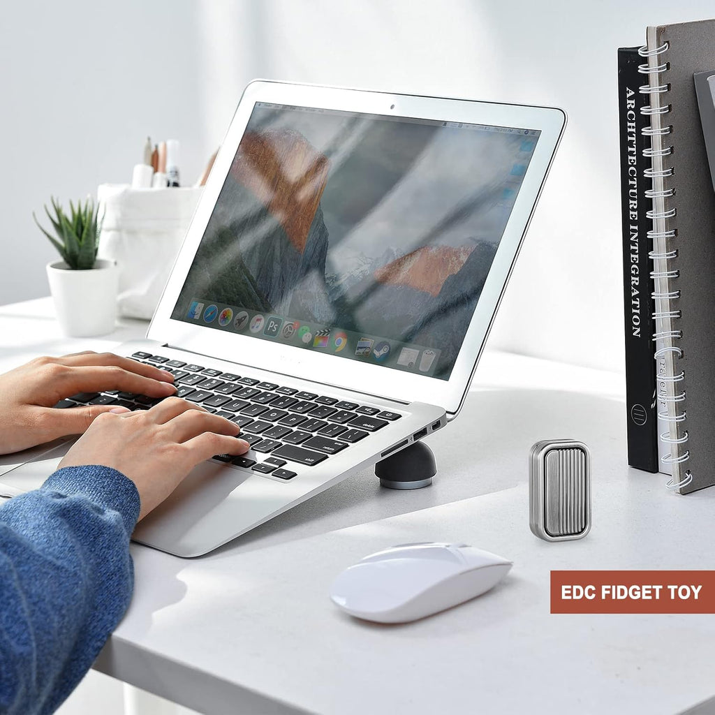 EDC Metal Fidget Slider Toys- Stress Relief EDC Fidget Slider Casual Metal Adult's Hand Toys Office Desk Toys Gifts Stress Toys for Adults(RE-Silver)