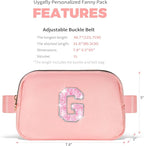 Graduation Gifts for Teens Kids Daughter Sister Her - Birthday Gifts for 3 4 5 6 7 8 9 10 11 12 13 Year Old Girls,Fanny Pack Crossbody Bag Belt Bag Cute Trendy Stuff | Peach,Initial G