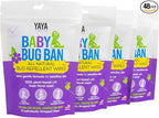 YAYA ORGANICS Baby Bug BAN Insect Repellent Wipes – All-Natural, DEET-Free, Non-Toxic, for Babies, Kids and Sensitive Skin (48 Count, Pack of 4)