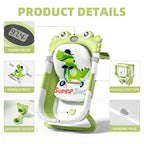 Collapsible Baby Bathtub for Newborns to Toddler with Real-time Temp Monitor & Floating Cushion,Portable Travel Tub for 0-36 Month, Foldable Baby Bath Tub for Infants(Green)