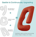 Sasttie Pregnancy Pillows for Sleeping, U Shaped Cooling Full Body Pillow with Removable Cover, Pregnant Women Must Haves, Maternity Essential, Orange