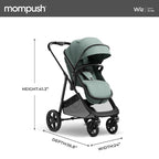Mompush Wiz 2 in 1 Baby Stroller with Bassinet Mode, Convertible Infant Stroller for Newborn and Toddler with Reversible Seat and Large UPF 50+ Canopy
