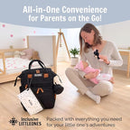 Baby Diaper Bag Backpack with Changing Station, Large Capacity, USB Port, Pacifier Case, Mosquito Net & Wipes Bag Stylish Travel Bag for Boys, Girls, Moms & Dads, Shower Gift