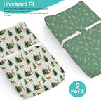 BROLEX Changing Pad Covers for Baby: Boy Girls Ultra Stretchy Soft 2 Pack,Sika Deer Foliage