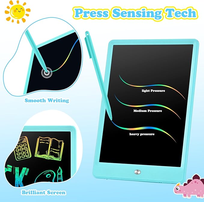LCD Writing Tablet for Kids Age 3-12 Years-10 Inch, Portable/Interactive/Mess Free Coloring/Reusable Used for Family Educational Learning, Travel Calm Down Toys, Sketch Pad, Stuffers Gifts for Teen