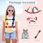 Safety Harness Leash for Big Kids with Autism and Special Needs (6-12 yrs), Child Adjustable Elopement Harness with Emergency Handle and Tether, Keep Active Autistic/ADHD Kids Safe and Free Outdoors