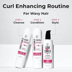 Love Ur Curls - Shampoo & Conditioner Set with All in One Curl Cream Styler for Wavy Hair, 3 Step System for Repair and Moisturizing