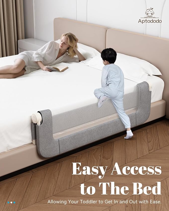 59" Upgraded Bed Rail for Toddlers with U-Shape Base, Toddler Bed Rails with More Stable and Secure, Fit for Twin, Full, Queen Size Bed,High/Low Mattresses, Box/Platform Bed