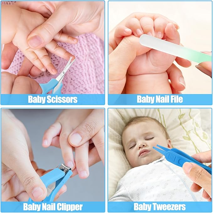 Baby Healthcare and Grooming Kit for Newborn Kids, 31PCS Upgraded Safety Baby Care Kit, Newborn Nursery Health Care Set, Baby Electric Nail Filer Kit, Infant Baby Care Products