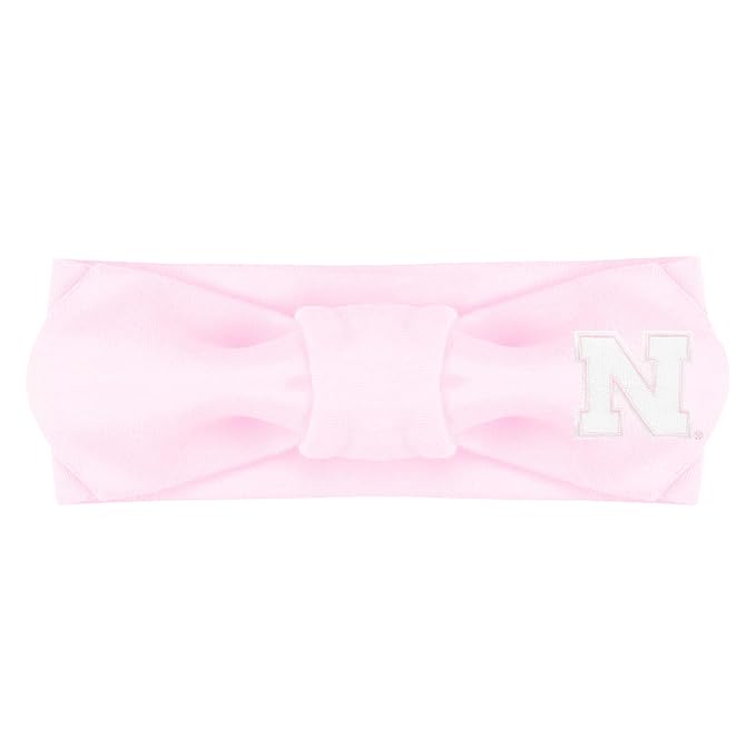 Creative Knitwear Nebraska Cornhuskers Infant Girls Pink Solid Hair Knot Headband Embroidered Logo - Size Newborn - 4T