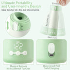 Portable Bottle Warmer, 12Oz Cordless Travel Bottle Warmer for Breastmilk, Formula, Water, 9000mAh Long-Lasting Battery, 3Mins Fast Heating, 5 Levels Smart Temp Control, Keep Warm On The Go